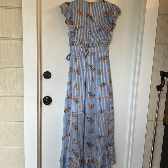 ASTR The Label Lila Light Blue Floral Print Midi Dress Hi-Low Women's X-Small - Picture 7 of 7